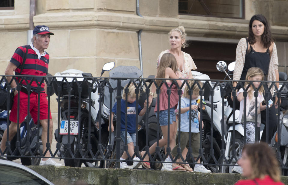 <p>The next day Elsa was seen out and about in San Sebastian with her children India, six, and four-year-old twins Tristan and Sasha. Source: Getty </p>