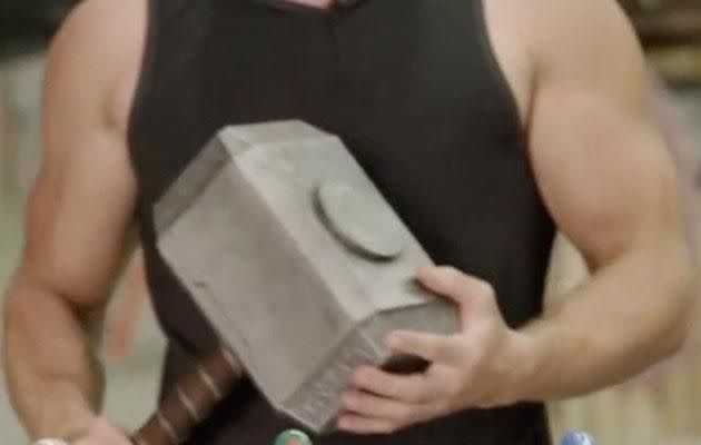 Thor gets his hammer ready. Source: Facebook