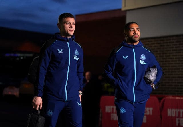 Newcastle's Callum Wilson, right, and Kieran Trippier 