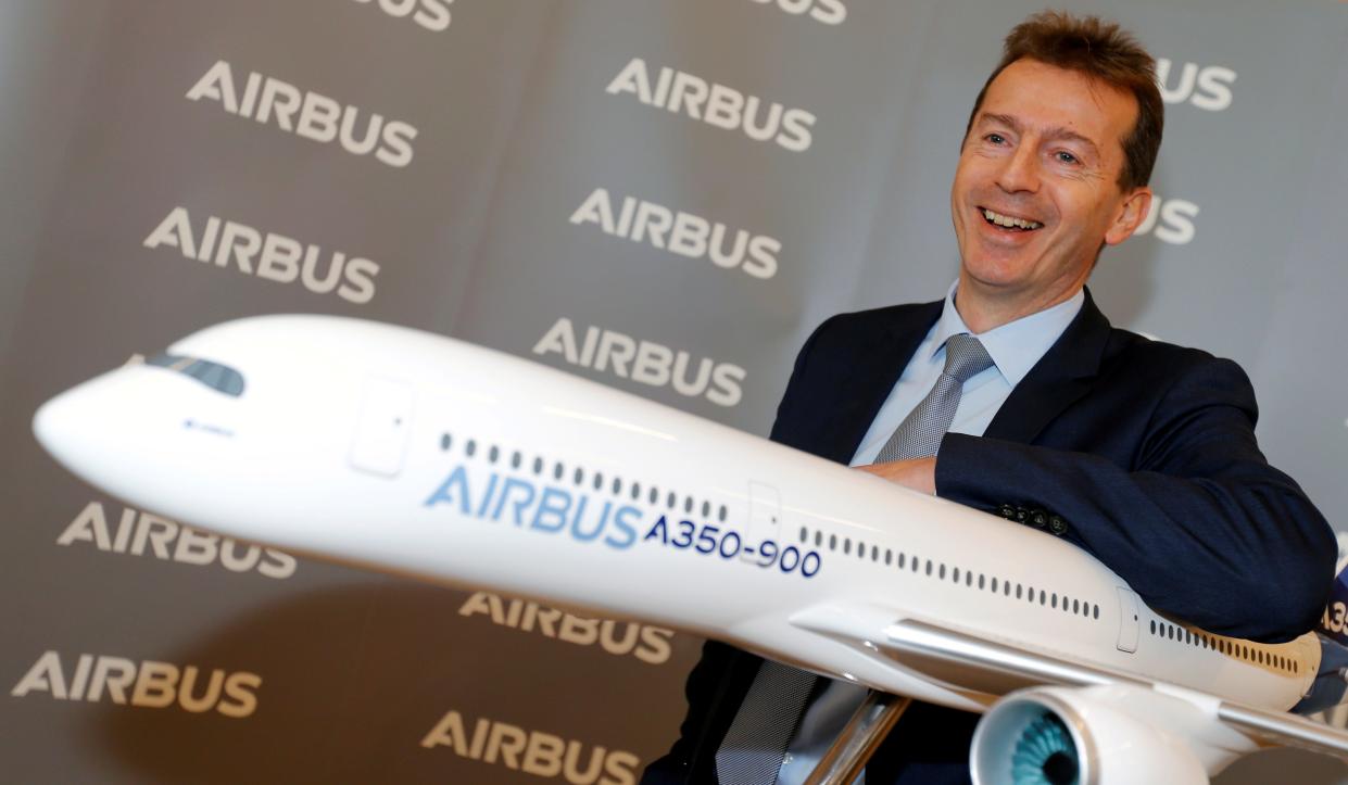 FILE PHOTO: Airbus CEO Guillaume Faury poses before Airbus's annual press conference on full-year results, in Blagnac, near Toulouse, France, February 13, 2020. REUTERS/Regis Duvignau