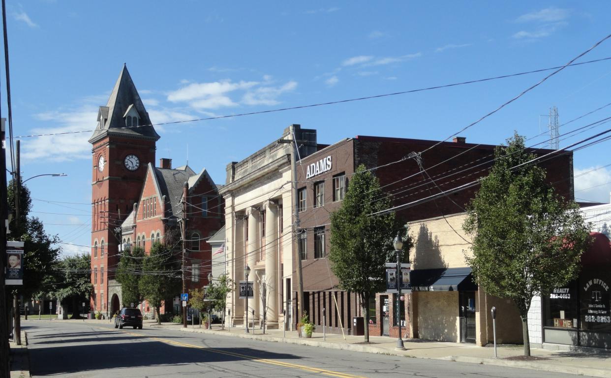 The PA Route 6 Façade Program provides local business owners with matching funds to improve storefronts and other projects. Public meetings have been scheduled in Carbondale and Scranton as well via Zoom, to explain how to apply for funds. This is a morning view of North Main Street in the "Pioneer City", Carbondale. The City Hall is at left.