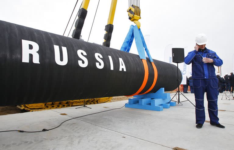 Imagen tomada durante la construcción del gasoducto Nord Stream 2 entre Alemania y Rusia, que está fuera de funcionamiento por la guerra en Ucrania