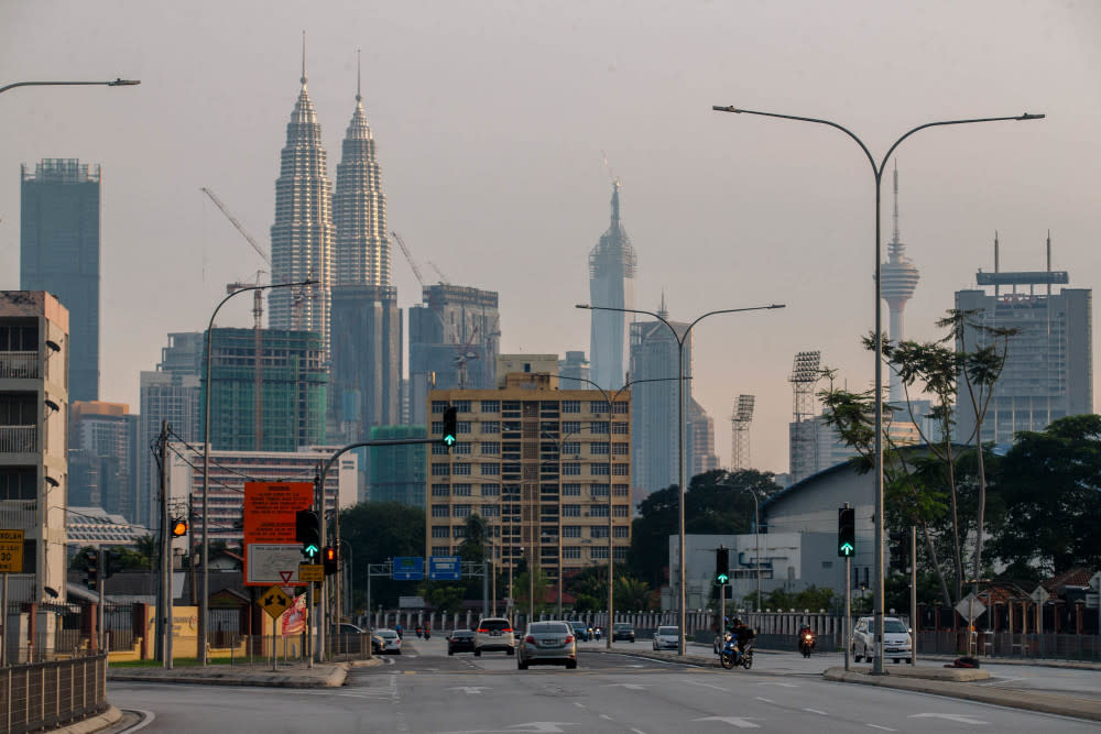 A view of the city skyline during the movement control order in Kuala Lumpur July 1,  2021. — Picture by Firdaus Latif