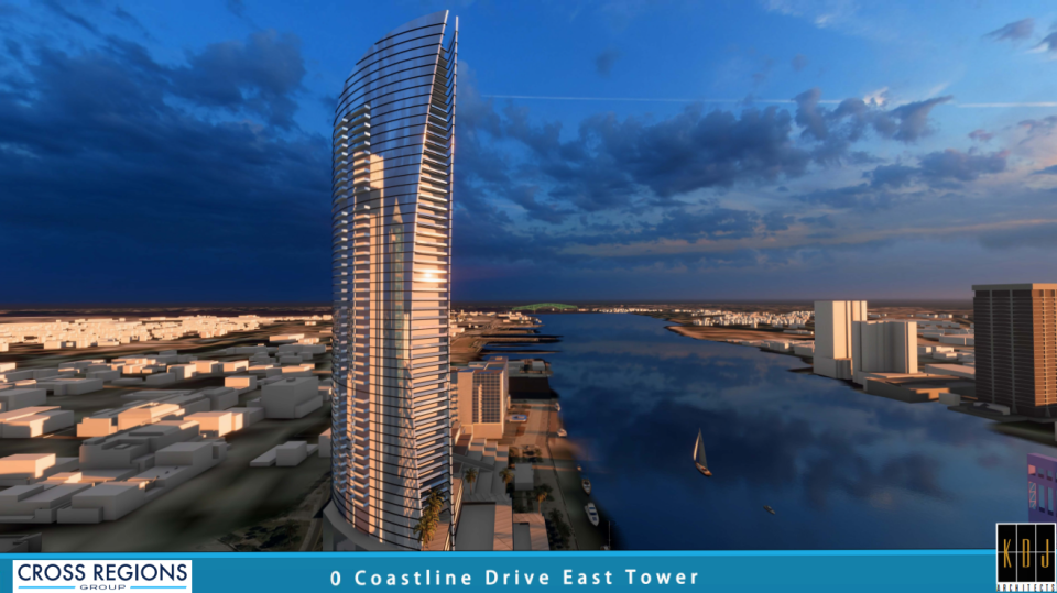 Cross Regions Group is proposing to build a condominium tower on the Northbank of downtown Jacksonville just east of the Main Street bridge. Cross Regions says the tower is designed to be the tallest building between Atlanta and Miami. It would have 320 condominium units and 35,000 square feet of restaurant and retail space.