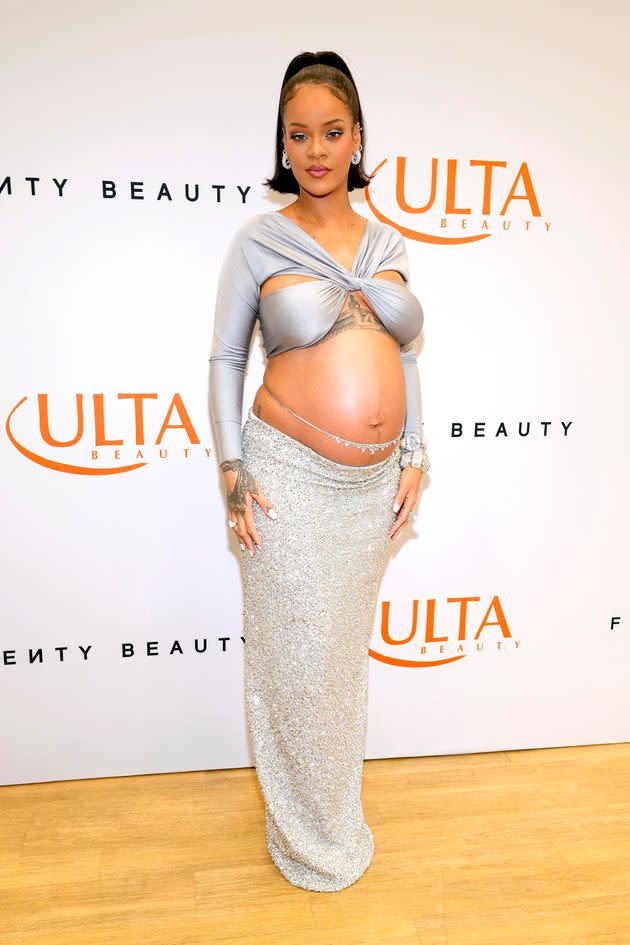 Rihanna celebrates the launch of Fenty Beauty at ULTA Beauty in March. (Photo: Kevin Mazur via Getty Images)