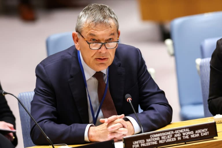 Philippe Lazzarini revealed the United Nations Relief and Works Agency (UNRWA) had been able to partly offset a funding shortfall by raising $100 million from online donations since the Israel-Hamas conflict broke out last October (Charly TRIBALLEAU)