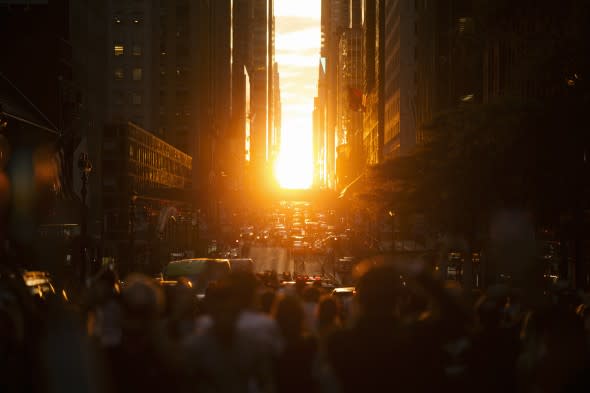 Manhattanhenge sunset