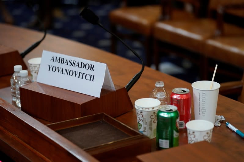 Former U.S. ambassador to Ukraine Yovanovitch testifies before House Intelligence Committee hearing on Capitol Hill in Washington