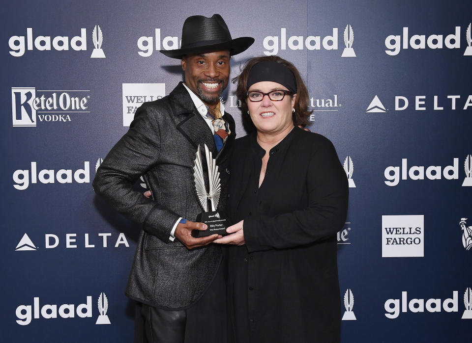 Billy Porter and Rosie O'donnell at te GLAAD media awards