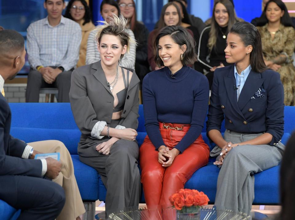 The newest <em>Charlie's Angels</em> — a.k.a. Kristen Stewart, Naomi Scott and Ella Balinska — visit <em>Good Morning America </em>in N.Y.C. on Wednesday.