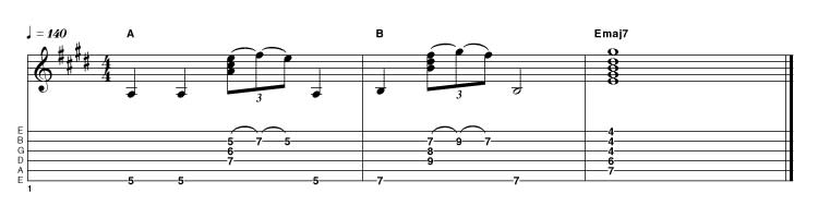 EXAMPLE 13: major 7, john frusciante-style