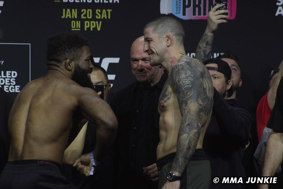 Chris Curtis vs Marc-Andre Barriault UFC 297 Ceremonial Weigh-ins faceoff
