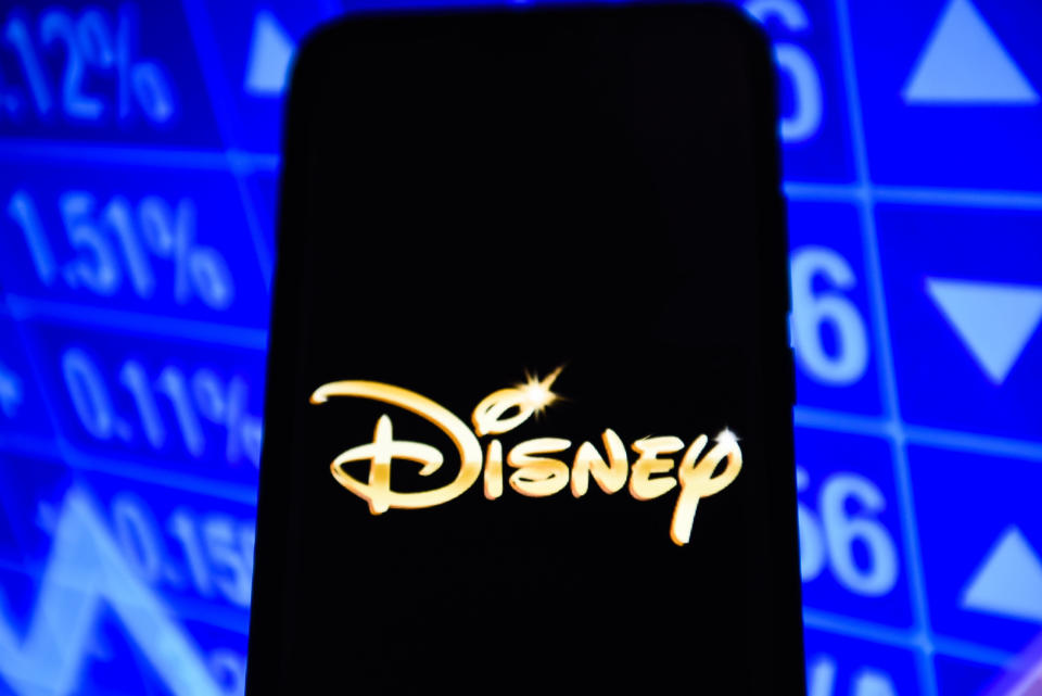 PORTUGAL - 2019/03/06: Disney logo is seen on an android mobile phone. (Photo by Omar Marques/SOPA Images/LightRocket via Getty Images)