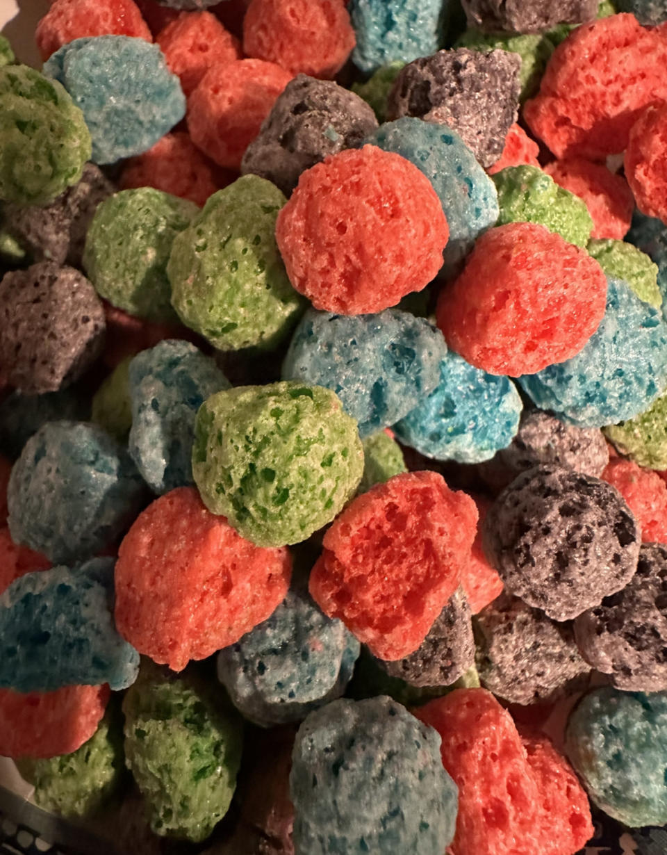 Close-up of the Cap'n Crunch's Oops! All Berries cereal