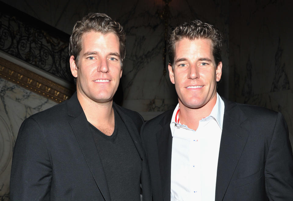 NEW YORK, NY - OCTOBER 03: Tyler Winklevoss and Cameron Winklevoss attend EPIX and Vanity Fair present the premiere of "Everything Or Nothing: The Untold Story Of 007" after party at Metropolitan Club on October 3, 2012 in New York City. (Photo by Theo Wargo/Getty Images for Epix)