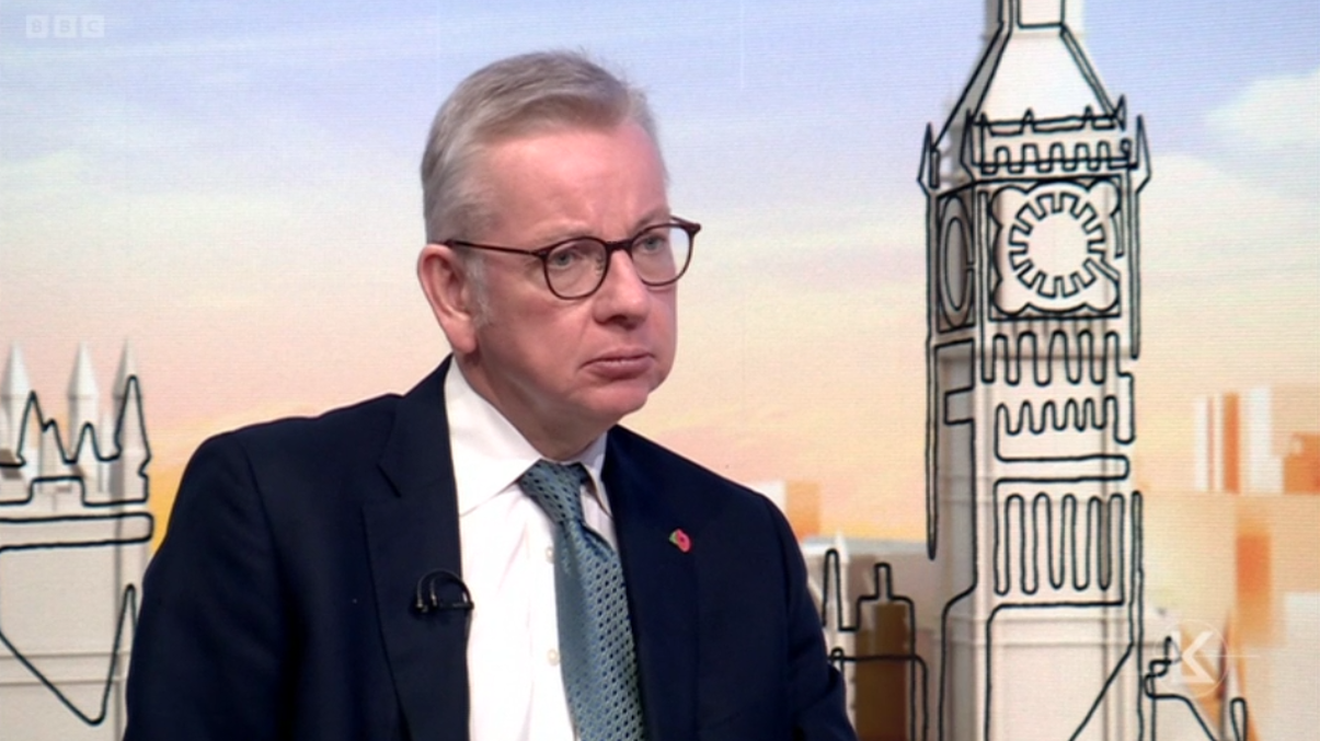 Michael Gove on the Sunday with Laura Kuenssberg show. (BBC)