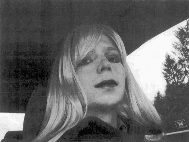 The famous photograph Chelsea took of herself in 2010 Photo: US Army via AP File