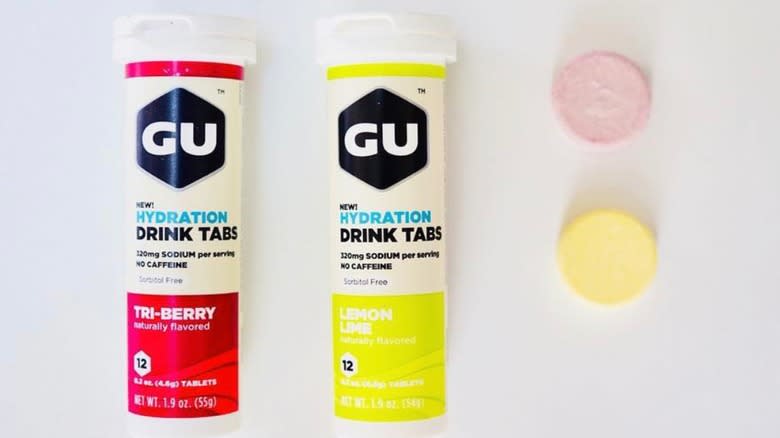 Two sleeves of GU tablets