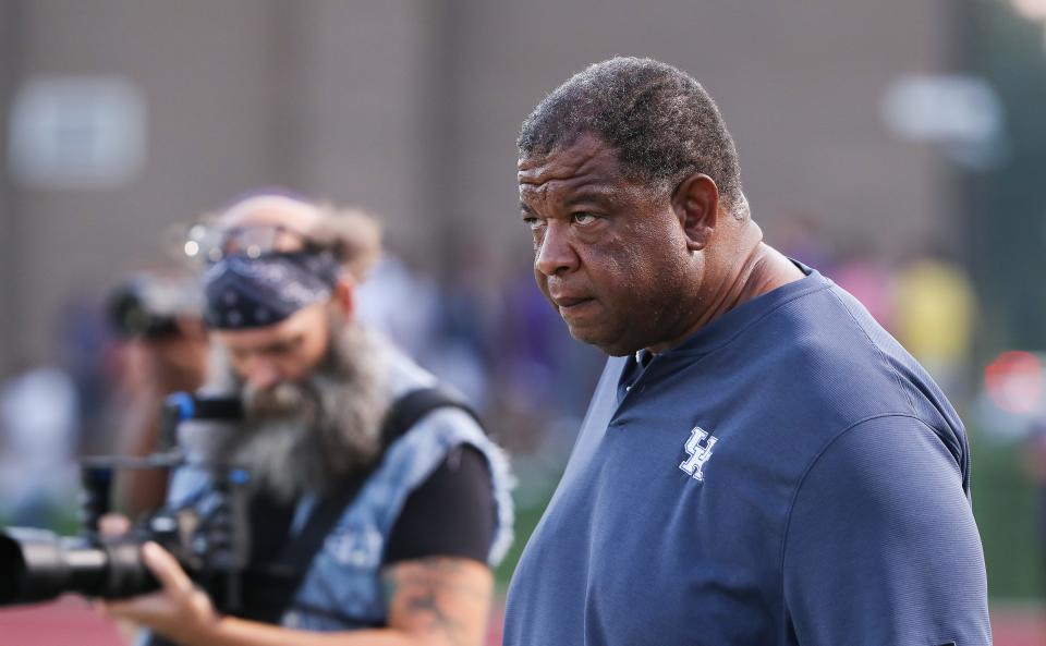 UK Associate Head Coach Vince Marrow attended the Male versus St. X game at St. X.   Sept. 6, 2019