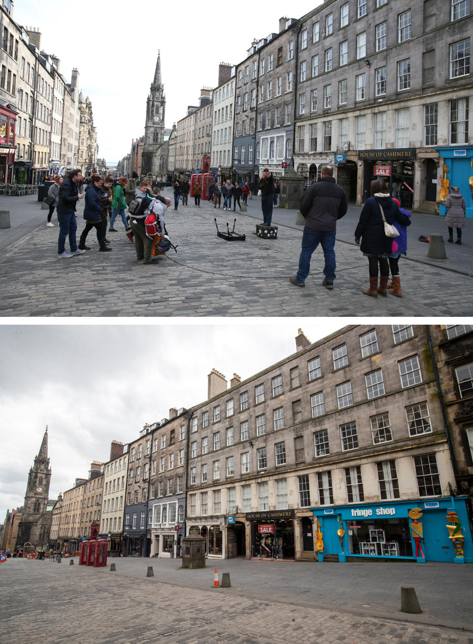 Edinburgh’s Royal Mile is usually very busy (Andrew Milligan/Jane Barlow/PA)