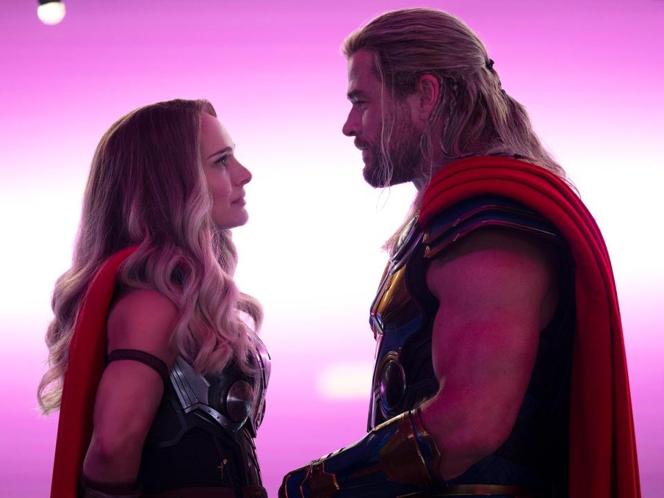 Natalie Portman and Chris Hemsworth in ‘Thor: Love and Thunder' (Jasin Boland/Marvel Studios)