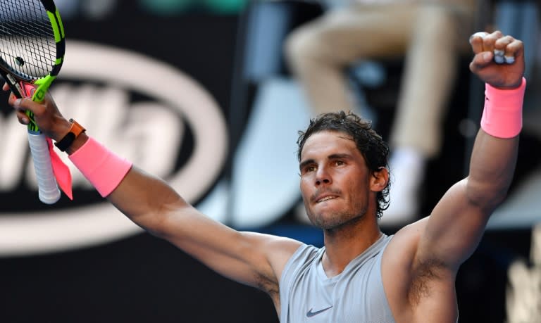 Rafael Nadal's march towards a 17th Grand Slam crown was never threatened by Argentina's Leonardo Mayer, who took him to a third set tiebreak before being swatted aside 6-3, 6-4, 7-6 (7/4)