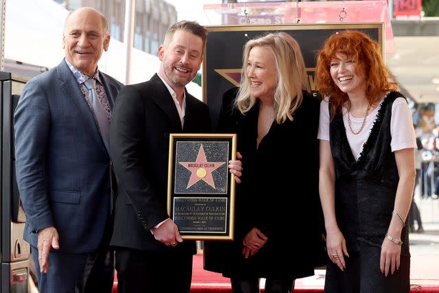 <p>Amy Sussman/Getty</p> Catherine O'Hara and Natasha Lyonne attend Macaulay Culkin's Hollywood Walk of Fame ceremony
