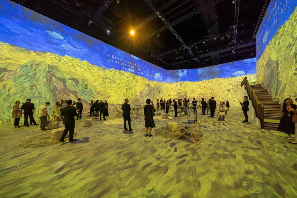 The new experience is now housed at the Exhibition Hub Arts Center in Doraville and “features two immersive ‘Wow Rooms’ encompassing over 12,000 square feet of three-story projections, and an all-new virtual reality experience that takes visitors on a new 10-minute journey through Van Gogh’s world in Arles, France,” a news release about the exhibit said.