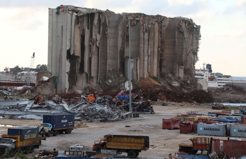 FILE PHOTO: A view shows the site of the August 4 explosion at Beirut port