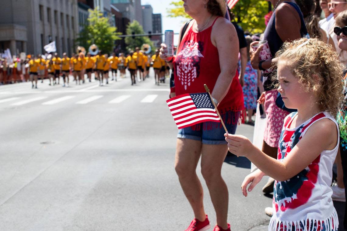 Lexington’s 4th of July parade through Main Street in downtown Lexington, Ky., Monday, July 4, 2022.