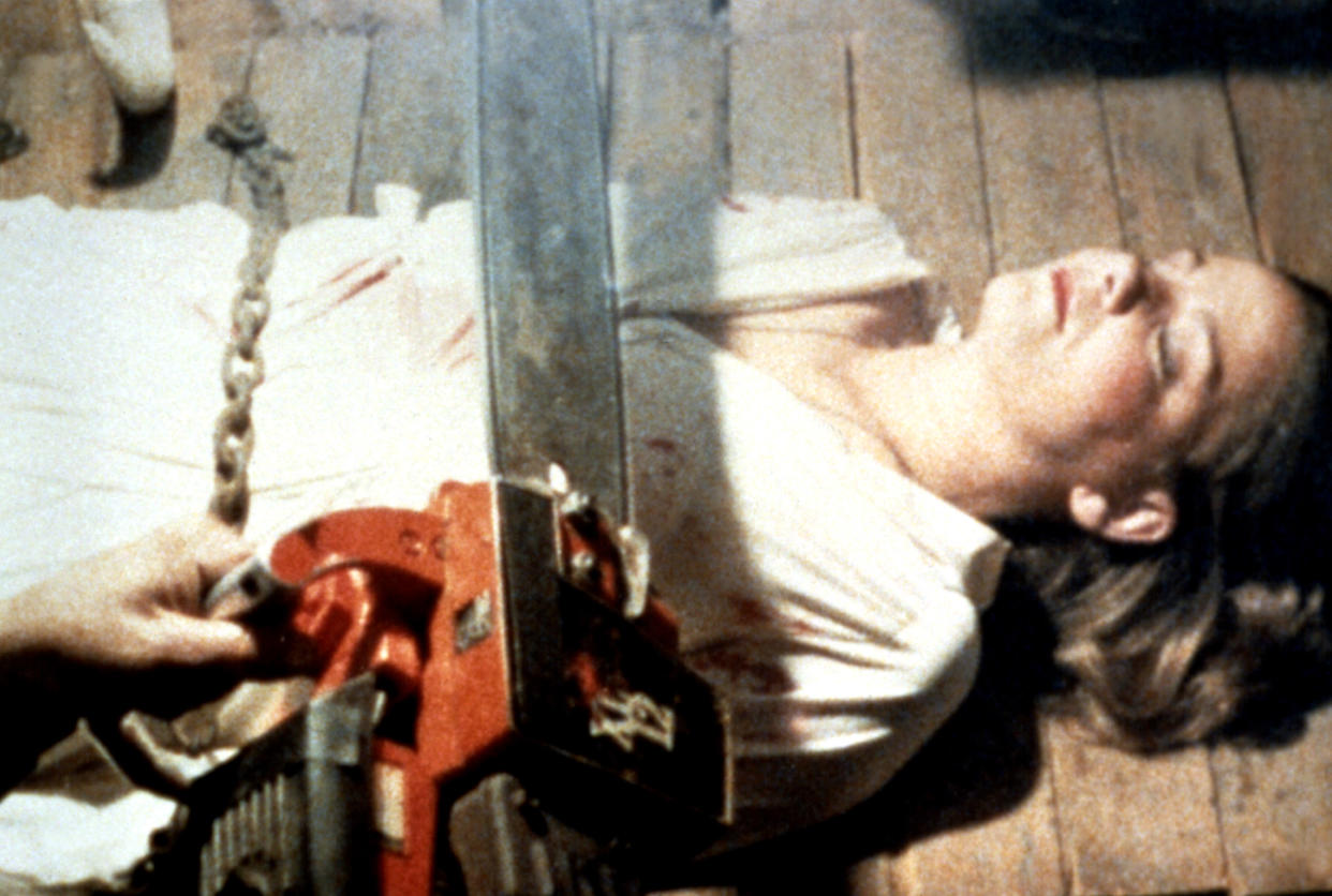 Ash (Campbell) wields his trusty chainsaw for the first time in 'The Evil Dead' (Photo: Courtesy Everett Collection)