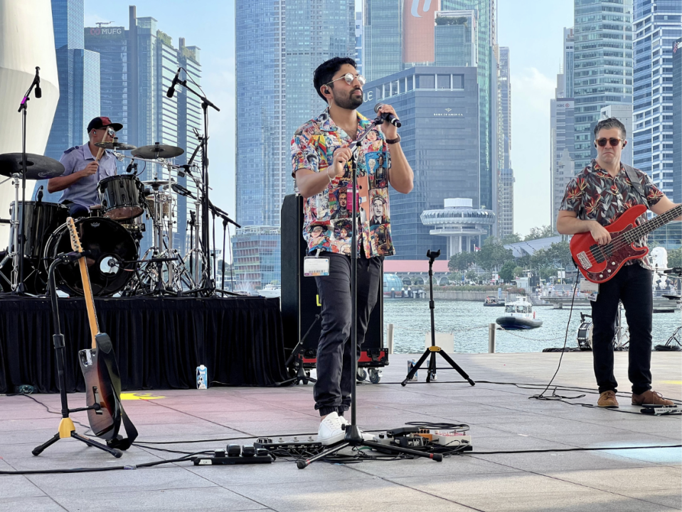 Dreebsby performing at the DBS Foundation Outdoor Theatre At Esplanade Stage on F1 Singapore GP weekend (Photo: Yahoo)