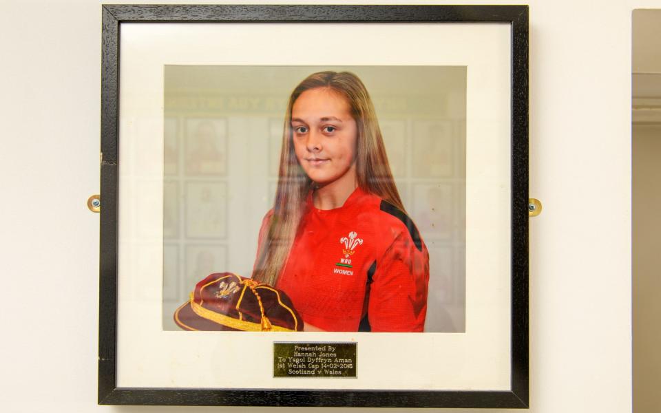 Wales Rugby captains Hannah Jones and Jac Morgan visit their old secondary school Ysgol Dyffryn Aman in Ammanford, Carmarthenshire