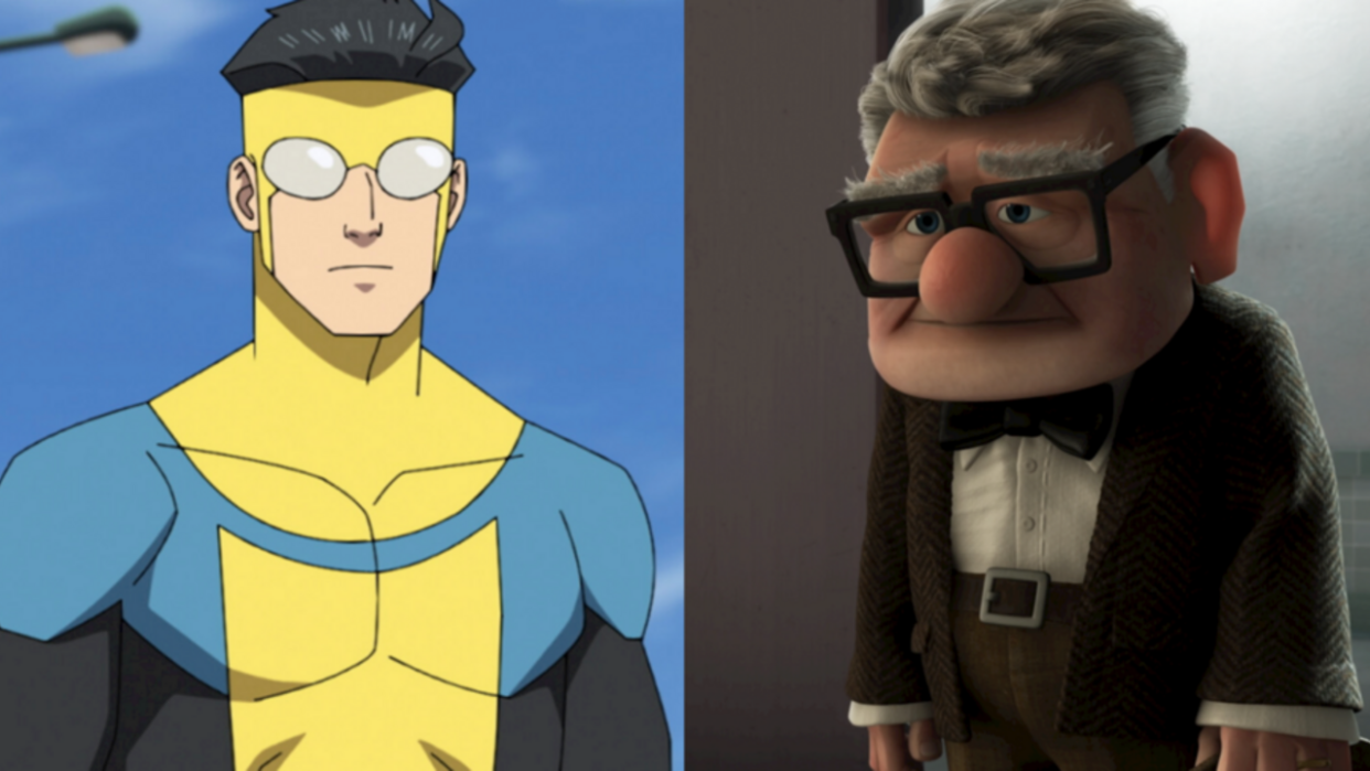  Mark Grayson in Invincible Season 2 and Carl in Pixar's Up screenshot. 