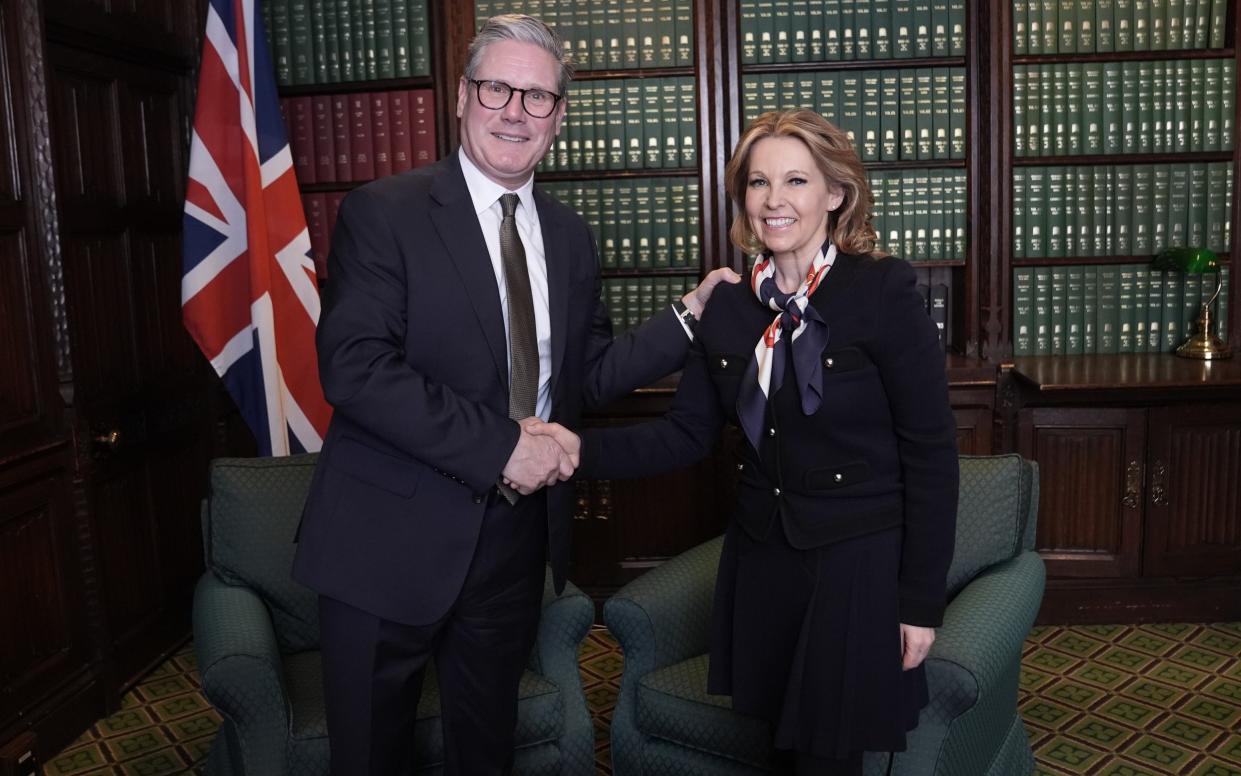 Sir Keir Starmer, the Labour leader, is pictured today with Natalie Elphicke, the new Labour MP, following her defection from the Conservative Party