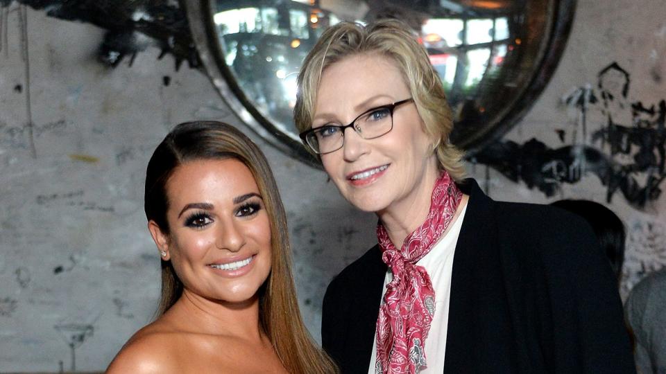 Lea Michele (L) and Jane Lynch