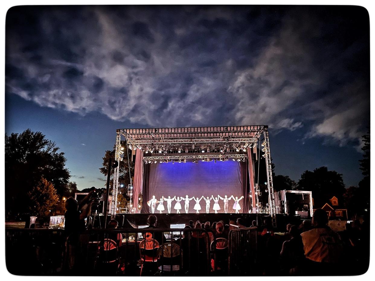 The Heinz Poll Summer Festival stage in the Akron parks unfolds like a Transformer from a tractor-trailer called Mr. Stage.