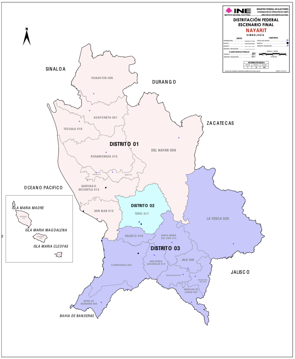 Distritos electorales en Nayarit