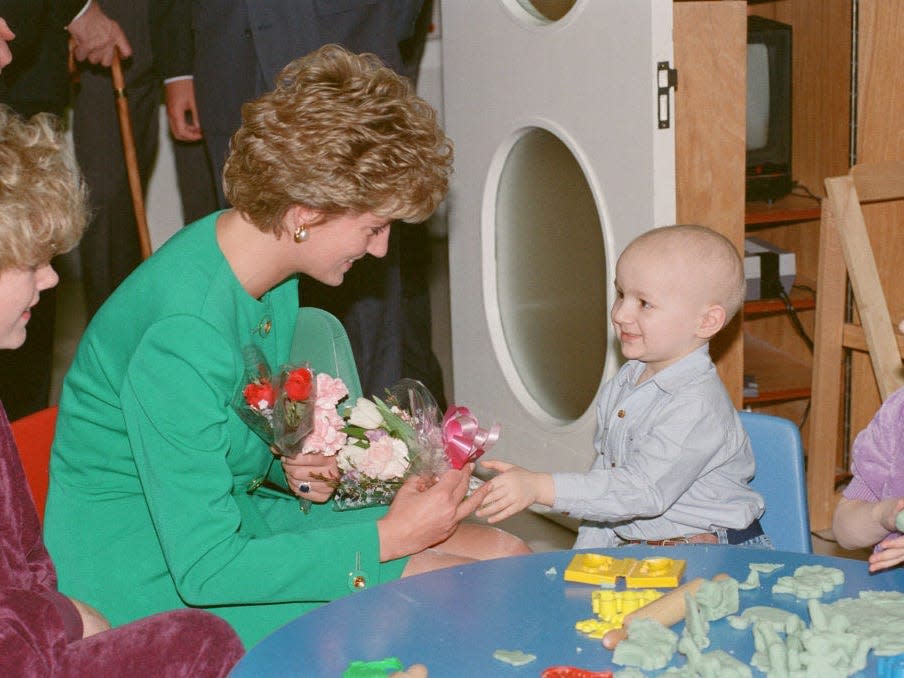 Princess Diana opens a new pediatric unit at the Royal Marsden Hospital in 1993.