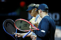 Russia's tennis player Maria Sharapova attends a training session during the Stuttgart tennis Grand Prix, Germany April 26, 2017. REUTERS/Ralph Orlowski