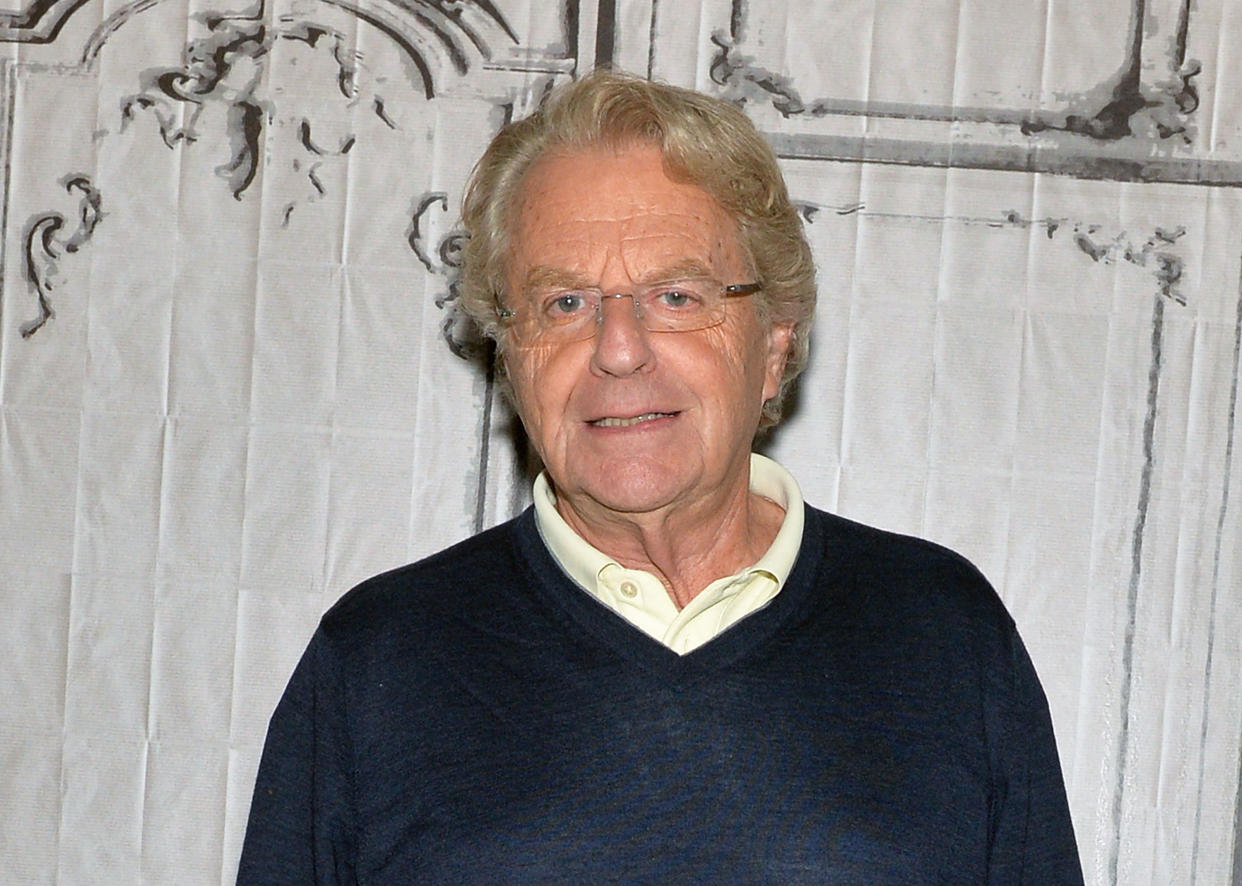 Jerry Springer and producers at NBC Universal are being sued by the family of a man who killed himself shortly after appearing on the host’s controversial talk show (Photo by Slaven Vlasic/Getty Images)