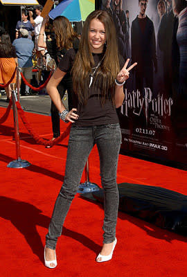 Miley Cyrus at the Hollywood premiere of Warner Brothers' Harry Potter and the Order of the Phoenix