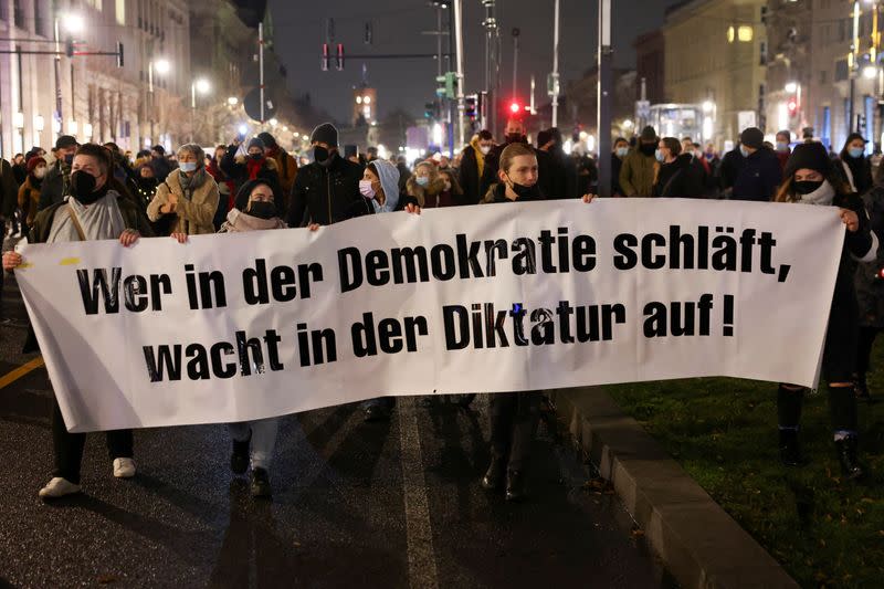 FILE PHOTO: Protest against COVID-19 measures in Berlin