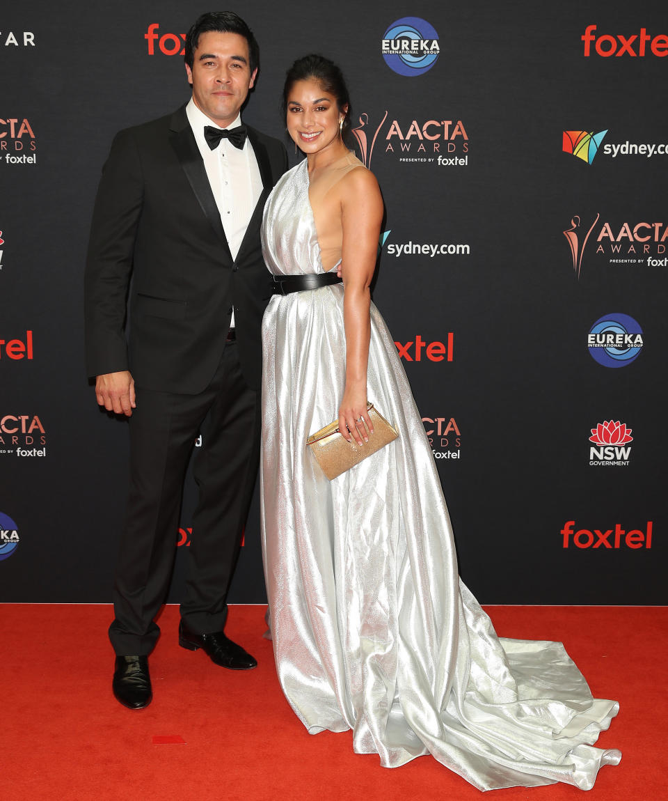 James Stewart and Sarah Roberts at the AACTAs