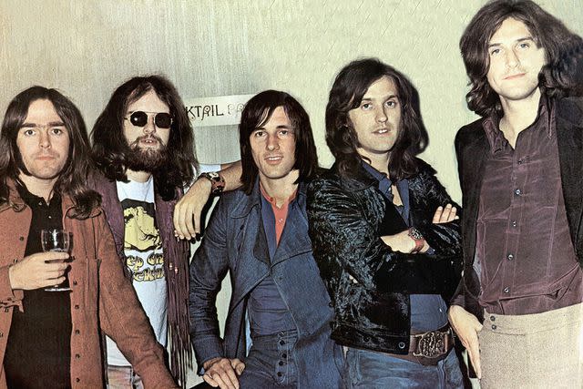 GAB Archive/Redferns The Kinks (L-R): John Dalton, John Gosling, Mick Avory, Dave Davies, Ray Davies