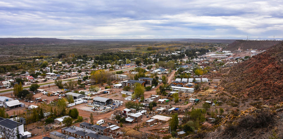 Vista de la localidad de Añelo, Neuquén, Argentina. (Cortesía)