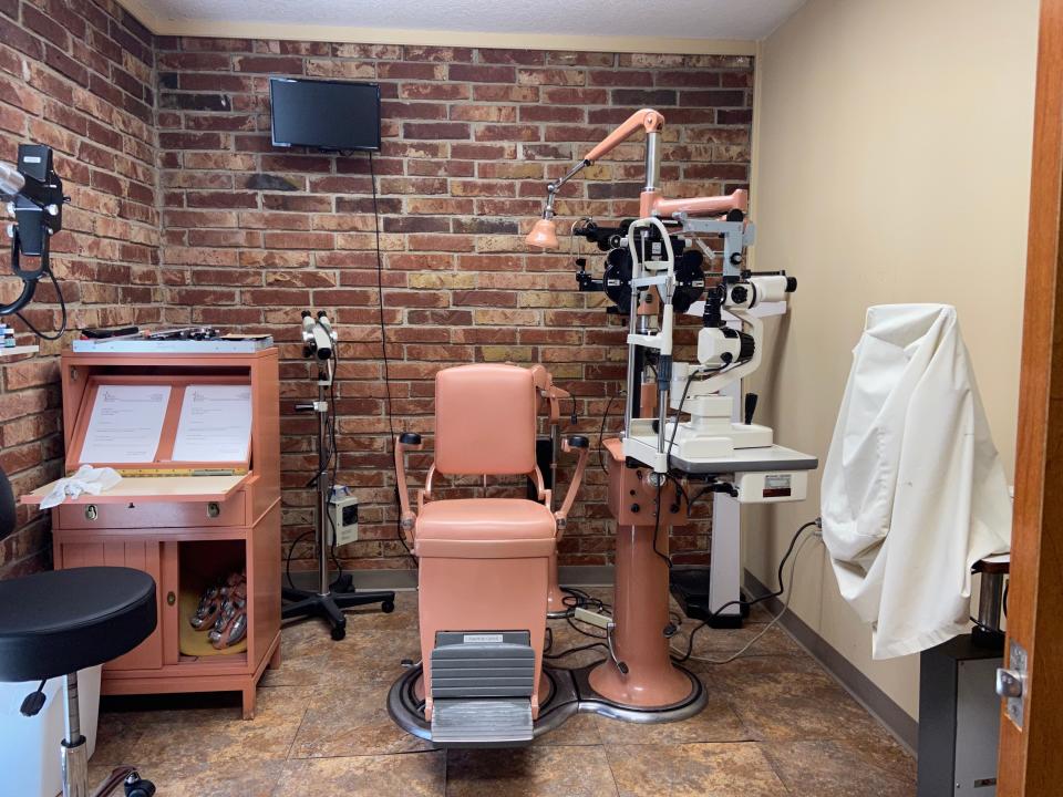 Optometrist office inside the Good Samaritan Clinic.