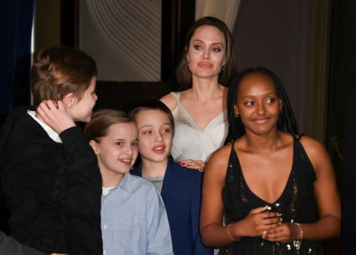 Angelina Jolie and four of her children attend the opening of "Dumbo" in Hollywood