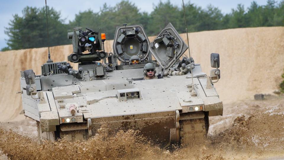 An Ajax Ares Tank At A Military Base In Dorset