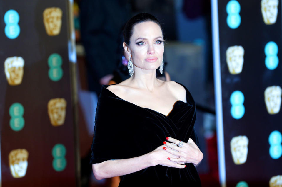 Angelina Jolie attends the EE British Academy Film Awards (BAFTA) held at Royal Albert Hall on February 18, 2018 in London, England.